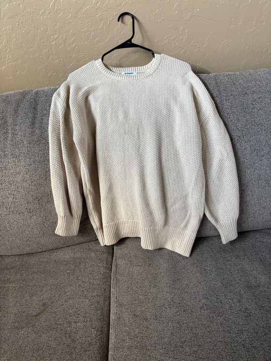 Old Navy Sweaters - Classic Cream Knit Crewneck Sweater - women